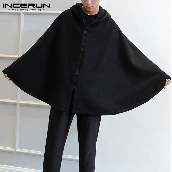 men's jackets incerun streetwear men solid color fashion hooded cloak cape trench casual comfort baggy mens zipper overcoats hoodies, Black;brown
men's jackets incerun streetwear men solid color fashion hooded cloak cape trench casual comfort baggy mens zipper overcoats hoodies, Black;brown