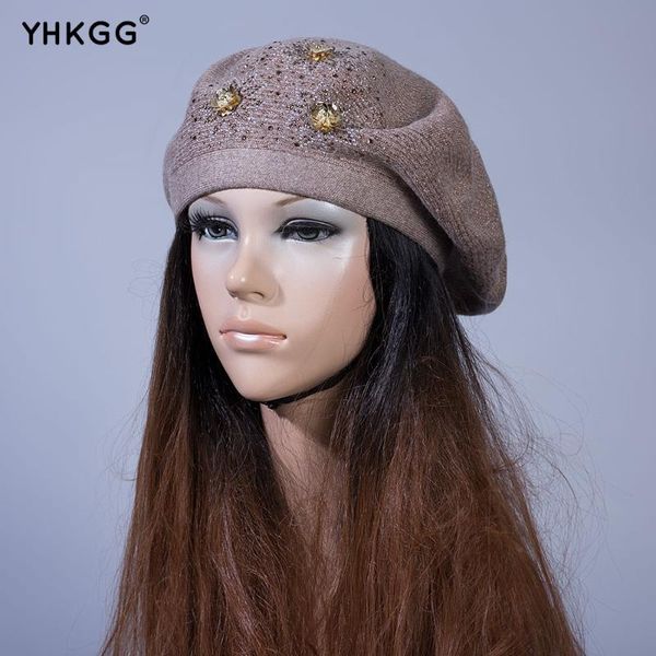 berets yhkgg 2021 winter fashion wool blend hats girl cute water drill beret caps middle aged and youth women knitted hat, Blue;gray
berets yhkgg 2021 winter fashion wool blend hats girl cute water drill beret caps middle aged and youth women knitted hat, Blue;gray