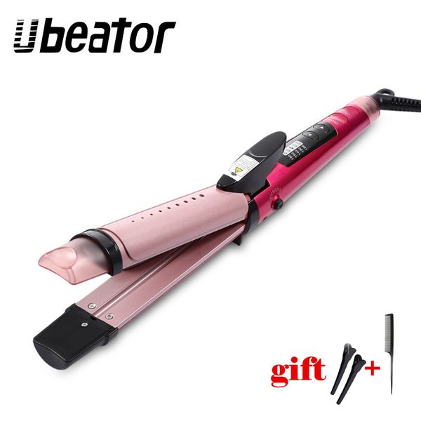 2 in 1 anion steaming hair straightner curler styling tool straightening irons hair straightener professional electric dry wet, Black
2 in 1 anion steaming hair straightner curler styling tool straightening irons hair straightener professional electric dry wet, Black