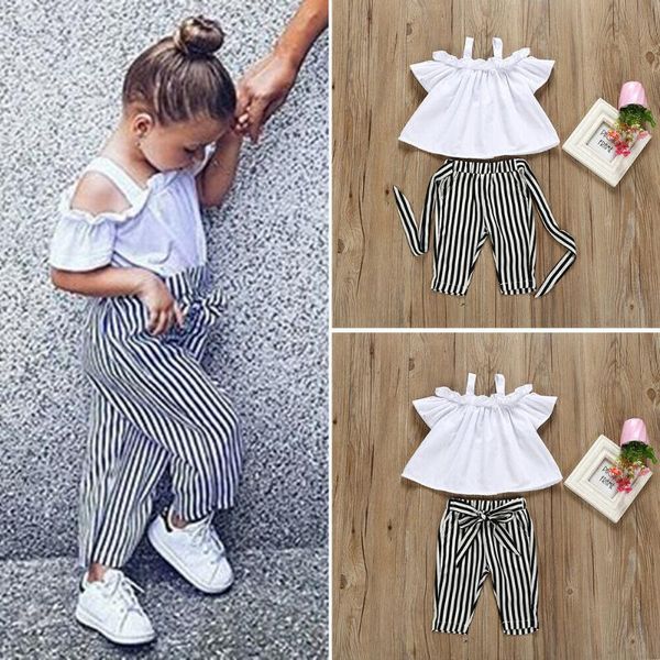 pudcoco girl suit 2t-6t us infant kids baby girl off shoulder t-shirt stripe pants outfits sunsuit, White
pudcoco girl suit 2t-6t us infant kids baby girl off shoulder t-shirt stripe pants outfits sunsuit, White