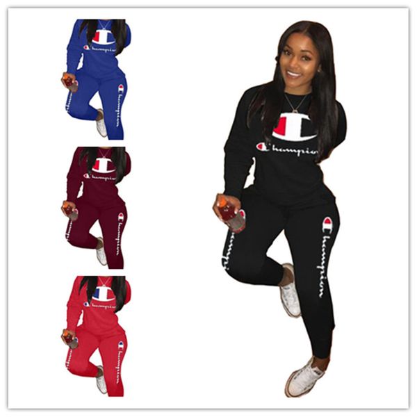 Fa hion brand champion letter printing track uit women pring outfit long leeve t hirt top pant legging 2piece et port uit a3207 
Fa hion brand champion letter printing track uit women pring outfit long leeve t hirt top pant legging 2piece et port uit a3207
