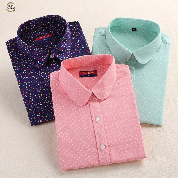 2019 plus size polka dot cotton women blouses shirt long sleeve women's shirts turn down collar cotton casual blouse women top, White
2019 plus size polka dot cotton women blouses shirt long sleeve women's shirts turn down collar cotton casual blouse women top, White
