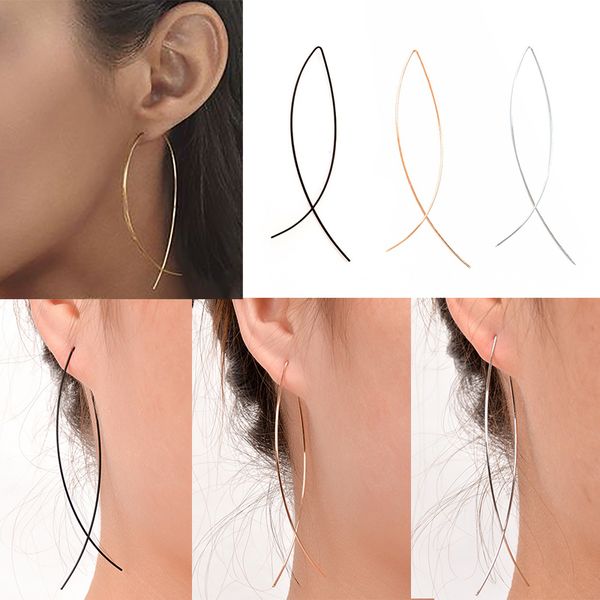 fish shaped earrings simple handmade copper wire earring for women gold silver black color geometric ear jewelry earrings, Golden;silver
fish shaped earrings simple handmade copper wire earring for women gold silver black color geometric ear jewelry earrings, Golden;silver