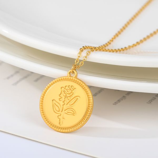 rose necklace gold silver stainless steel round pendant collar handcarved exquisite rose pattern necklace friends couple jewelry
rose necklace gold silver stainless steel round pendant collar handcarved exquisite rose pattern necklace friends couple jewelry