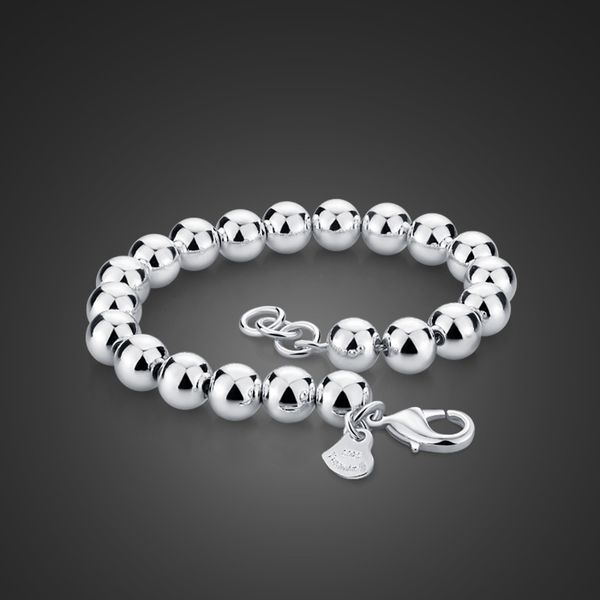 fashion simple 925 sterling silver bracelet solid design 100% silver bead jewelry gift woman / man silver bracelet 6mm/8mm/10mm t7190615, Black
fashion simple 925 sterling silver bracelet solid design 100% silver bead jewelry gift woman / man silver bracelet 6mm/8mm/10mm t7190615, Black
