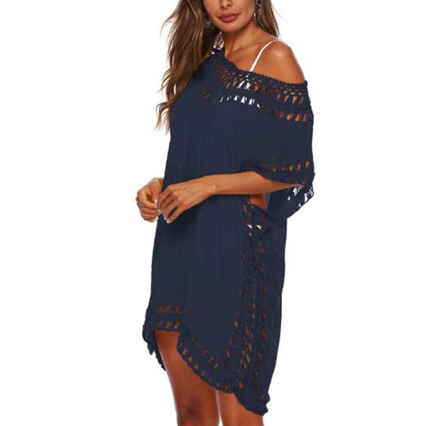 women short sleeve v neck blouse loose bathing solid swim bikini cover up holiday pierced edge beach wear fashion sunscreen, Blue;gray
women short sleeve v neck blouse loose bathing solid swim bikini cover up holiday pierced edge beach wear fashion sunscreen, Blue;gray