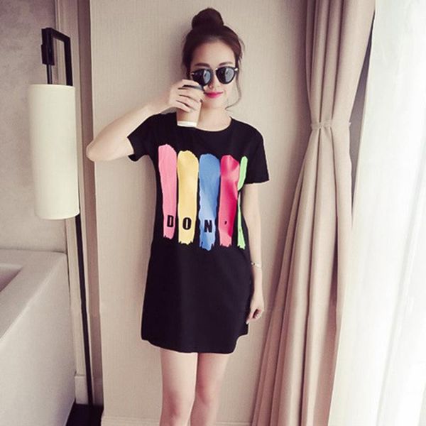 summer dress women casual dress letter print round neck short sleeve long t-shirts dresses, Black;gray
summer dress women casual dress letter print round neck short sleeve long t-shirts dresses, Black;gray