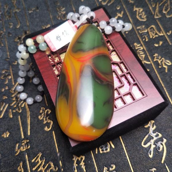 send a-level national certificate natural colorful jade original stone pendant three-color pendant chain can do hand play pieces, Silver
send a-level national certificate natural colorful jade original stone pendant three-color pendant chain can do hand play pieces, Silver