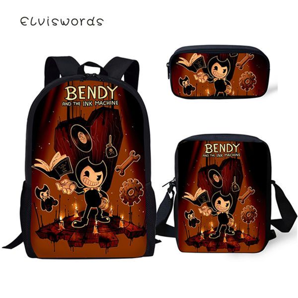 elviswords 3pc set kids backpack bendy and the ink machine school book bags cute animal fashion backpack/messenger bag/pen bags
elviswords 3pc set kids backpack bendy and the ink machine school book bags cute animal fashion backpack/messenger bag/pen bags