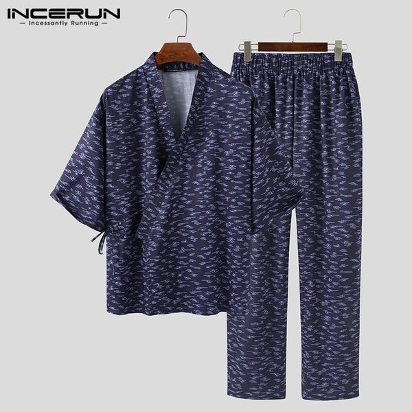 men's sleepwear men printed pajamas sets half sleeve homewear japanese kimono pants harajuku soft casual nightwear suit incerun, Black;brown
men's sleepwear men printed pajamas sets half sleeve homewear japanese kimono pants harajuku soft casual nightwear suit incerun, Black;brown