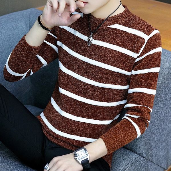 fall 2019 new men's fashion round collar stripe sweater sets cultivate one's morality knitting render unlined upper garment, White;black
fall 2019 new men's fashion round collar stripe sweater sets cultivate one's morality knitting render unlined upper garment, White;black