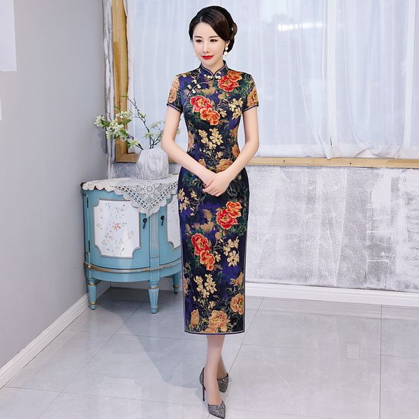 2020 new large size 3xl silk qipao women elegant mandarin collar chinese style evening party dress cheongsam slim vestidos, Red
2020 new large size 3xl silk qipao women elegant mandarin collar chinese style evening party dress cheongsam slim vestidos, Red