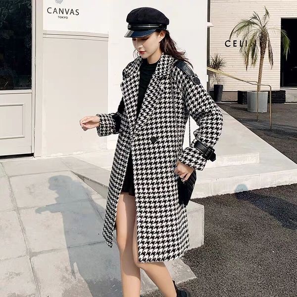 woolen coat women classic long wool coats wool jackets trench winter outerwear plaid woman coats woollen over coat, Black
woolen coat women classic long wool coats wool jackets trench winter outerwear plaid woman coats woollen over coat, Black