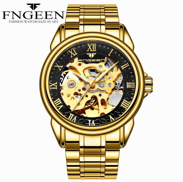 fngeen mechanical men watches skeleton waterproof watch men clock male, Slivery;brown
fngeen mechanical men watches skeleton waterproof watch men clock male, Slivery;brown