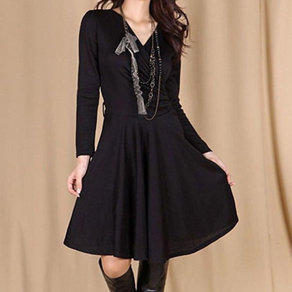 elegant ladies v-neck dess fashion asymmetrical hem vestido casual solid color dress for women new autumn women knit dress, Black;gray
elegant ladies v-neck dess fashion asymmetrical hem vestido casual solid color dress for women new autumn women knit dress, Black;gray