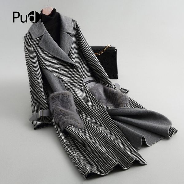 pudi a38026 2020 women fall/winter new fashion wool plaid jacket lady's long style pocket leisure wool coat, Black
pudi a38026 2020 women fall/winter new fashion wool plaid jacket lady's long style pocket leisure wool coat, Black