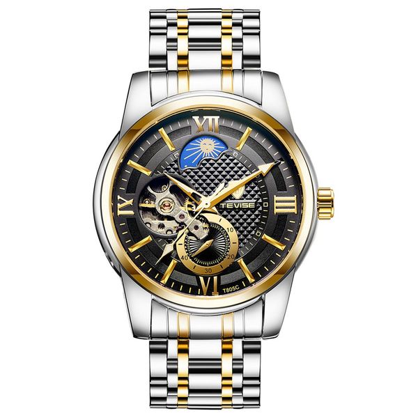 men's fashion double display steel belt date display luminous pointer portable men's mechanical watches, Slivery;brown
men's fashion double display steel belt date display luminous pointer portable men's mechanical watches, Slivery;brown