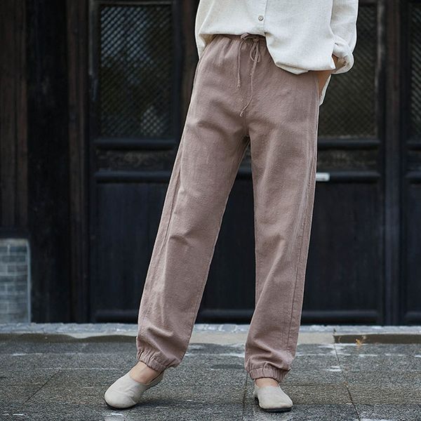 qpfjqd 2020 spring new cotton linen pockets elastic waist straight pants winter simple style vintage women full length pants, Black;white
qpfjqd 2020 spring new cotton linen pockets elastic waist straight pants winter simple style vintage women full length pants, Black;white