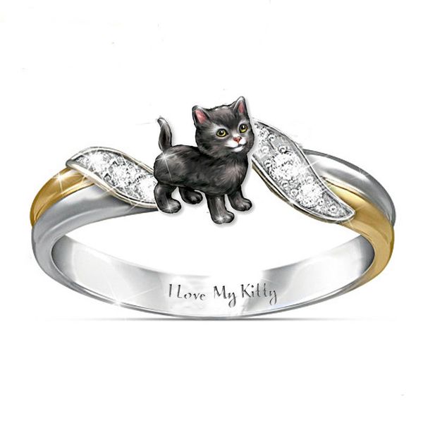 2020 new style i love my kitty ring lovely unicorn two tone plating clear crystal band ring for engagement wedding party factory wholes sale, Golden;silver
2020 new style i love my kitty ring lovely unicorn two tone plating clear crystal band ring for engagement wedding party factory wholes sale, Golden;silver