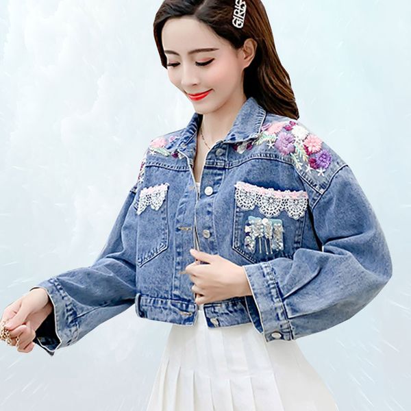 fashion loose basic sequins denim jacket 2019 spring autumn jacket women three-dimensional flower embroidery beaded jean outwear, Black;brown
fashion loose basic sequins denim jacket 2019 spring autumn jacket women three-dimensional flower embroidery beaded jean outwear, Black;brown