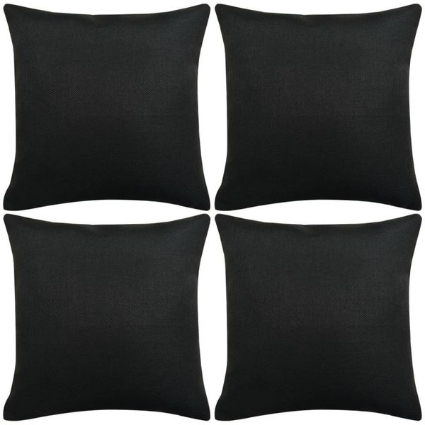 cushion cover 4 pcs black linen 50 x 50 cm other home textile