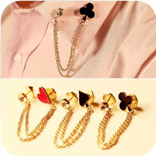 korean enamel playing cards brooch crystal tassel chain collar pin needle shirt clothing brooches jewelry for women accessories, Gray
korean enamel playing cards brooch crystal tassel chain collar pin needle shirt clothing brooches jewelry for women accessories, Gray