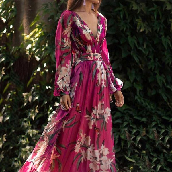 ladies fashion bohemian printed v-neck chiffon dress beautiful floral print temperament long sleeves comfortable 02*, Black;gray
ladies fashion bohemian printed v-neck chiffon dress beautiful floral print temperament long sleeves comfortable 02*, Black;gray