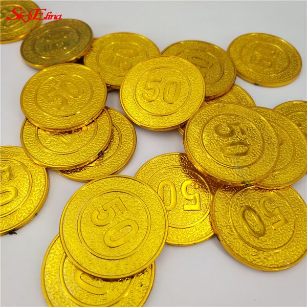 50/100pcs gold-plated plastic pirate captain gold coin creative 50 yuan coin party games children's toys supplies 5zhh275-276
50/100pcs gold-plated plastic pirate captain gold coin creative 50 yuan coin party games children's toys supplies 5zhh275-276