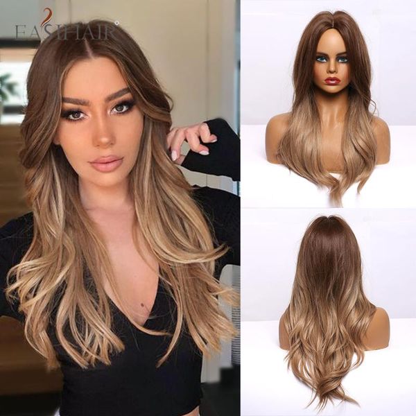 synthetic wigs easihair ombre dark brown light wave long hair middle part cosplay heat rrsistant female for women afo, Black
synthetic wigs easihair ombre dark brown light wave long hair middle part cosplay heat rrsistant female for women afo, Black
