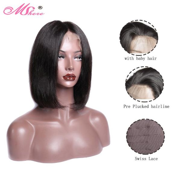 13x4 mshere short bob lace front human hair wigs straight hair lace front wig brazilian remy bob wig for black women, Black;brown
13x4 mshere short bob lace front human hair wigs straight hair lace front wig brazilian remy bob wig for black women, Black;brown