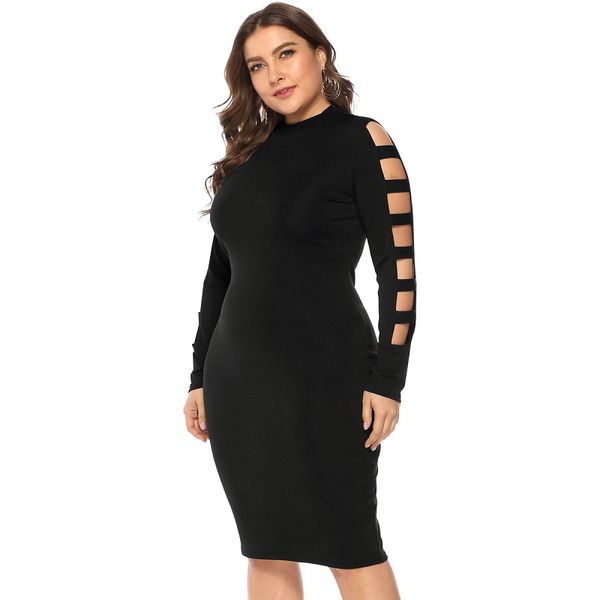 whzhm spring wrap skinny plus size 3xl 4xl dress women club vestido casual stand collar hollow out long sleeve black dress, Black;gray
whzhm spring wrap skinny plus size 3xl 4xl dress women club vestido casual stand collar hollow out long sleeve black dress, Black;gray