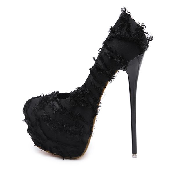 trendy women pumps ladies single shoes super high waterproof platform high heels 16.5cm thin heels feather design, Black
trendy women pumps ladies single shoes super high waterproof platform high heels 16.5cm thin heels feather design, Black