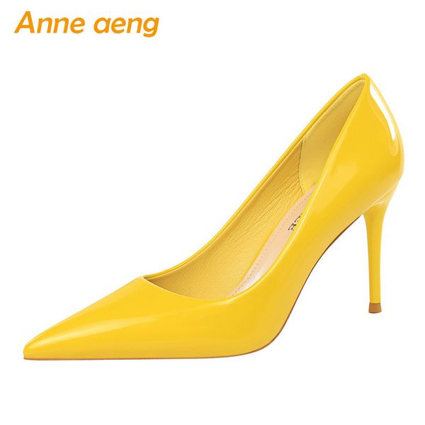 2019 new women pumps 8.5cm high thin heel pointed toe solid shallow fashion ladies women shoes yellow female high heels, Black
2019 new women pumps 8.5cm high thin heel pointed toe solid shallow fashion ladies women shoes yellow female high heels, Black