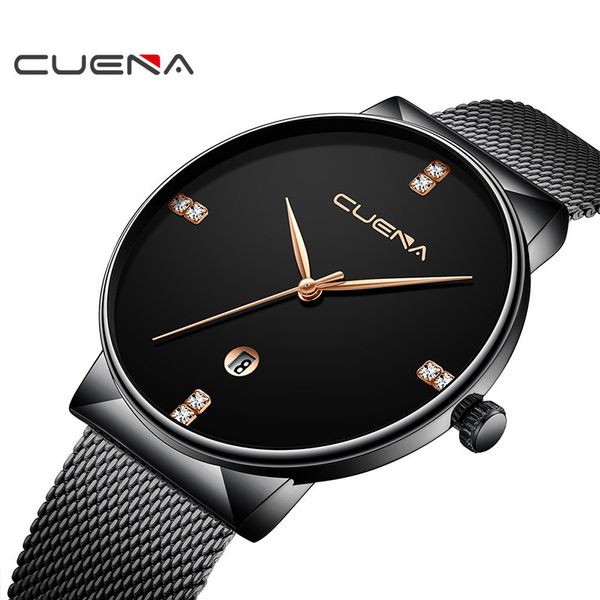 cuena ultra-thin men's watch steel mesh with calendar watch fashion quartz reloj hombre, Slivery;brown
cuena ultra-thin men's watch steel mesh with calendar watch fashion quartz reloj hombre, Slivery;brown