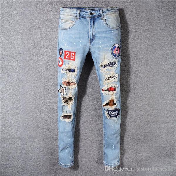 10 styles mens jeans fold motorcycle pants straight slim fit europe and america ripped hole washed jeans de designer pour hommes men pants, Blue
10 styles mens jeans fold motorcycle pants straight slim fit europe and america ripped hole washed jeans de designer pour hommes men pants, Blue
