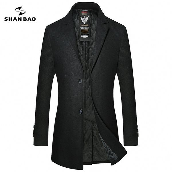shanbao brand thick warm men's business gentleman casual wool coat 2018 winter new style lapel two buckles long wool coat, Black
shanbao brand thick warm men's business gentleman casual wool coat 2018 winter new style lapel two buckles long wool coat, Black