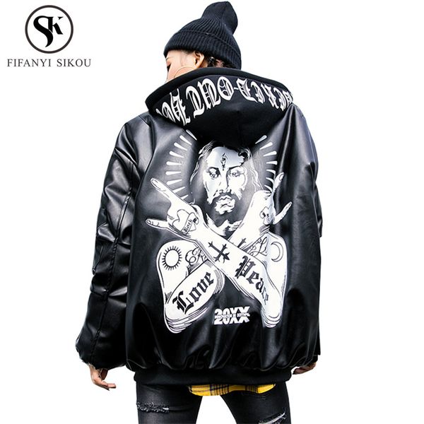 fashion hip hop pu leather jacket women autumn winter hooded coat thick warm cotton lining biker jacket female loose street coat, Black
fashion hip hop pu leather jacket women autumn winter hooded coat thick warm cotton lining biker jacket female loose street coat, Black