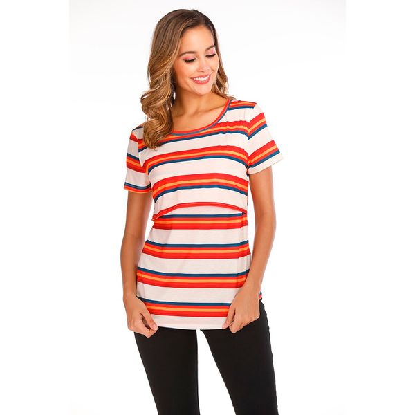 2019 women pregnant maternity and blouses clothes short sleeve striped nursing t-shirt for breastfeeding ropa de mujer, White
2019 women pregnant maternity and blouses clothes short sleeve striped nursing t-shirt for breastfeeding ropa de mujer, White