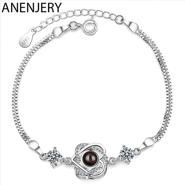 anenjery fashion 925 sterling silver zircon love heart shaped chain bracelets for women projection jewelry s-b246, Black
anenjery fashion 925 sterling silver zircon love heart shaped chain bracelets for women projection jewelry s-b246, Black