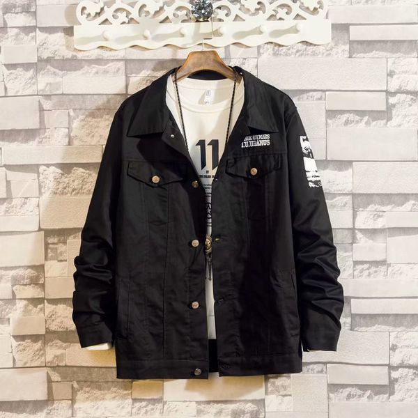 men's jackets autumn winter 2021 fashion korean teenagers boys handsome embroidery casual baseball uniform denim jacket men', Black;brown
men's jackets autumn winter 2021 fashion korean teenagers boys handsome embroidery casual baseball uniform denim jacket men', Black;brown