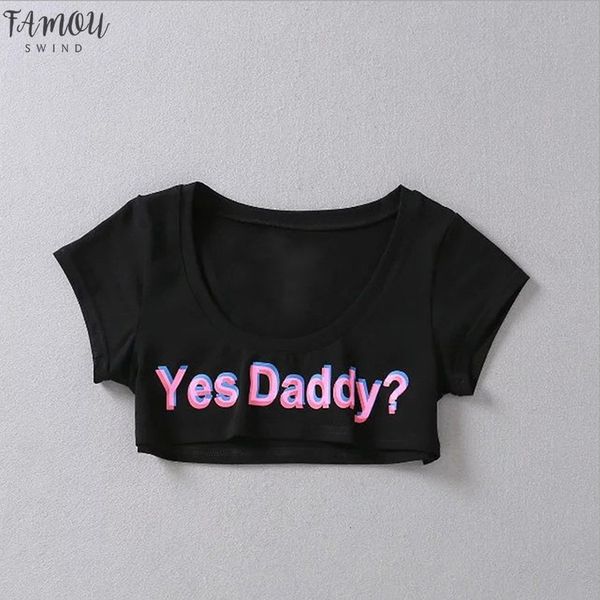 summer shirt daddy print letter t women sleeve crop women short cropped yes shirts llina, Black
summer shirt daddy print letter t women sleeve crop women short cropped yes shirts llina, Black