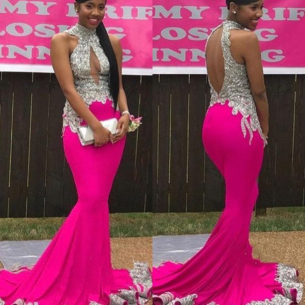 high neck backless formal gown silver sequinned appliques prom dresses 2019 mermaid evening gowns vestido de noche, Black
high neck backless formal gown silver sequinned appliques prom dresses 2019 mermaid evening gowns vestido de noche, Black