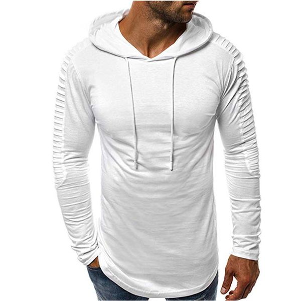 men designer hooded t shirts fashion panelled tees casual long sleeve natural color tees men clothing, White;black
men designer hooded t shirts fashion panelled tees casual long sleeve natural color tees men clothing, White;black