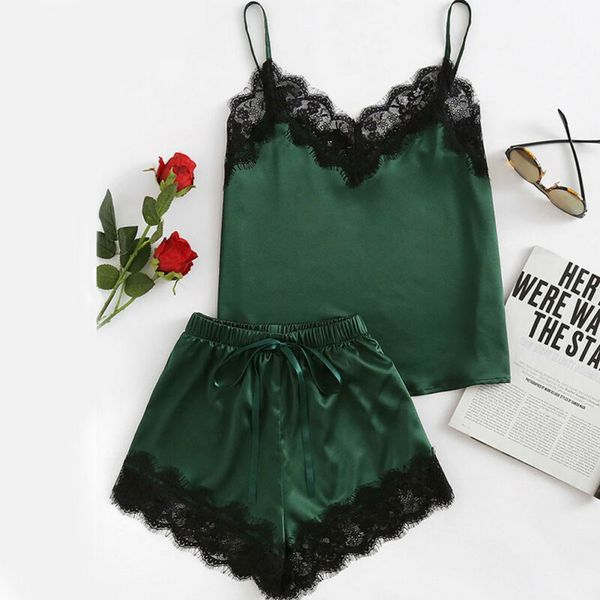 goocheer new arrival women lace satin lingerie smooth silk-like sleeveless nightwear chic slim sleepwear shorts pajama set, Black;white
goocheer new arrival women lace satin lingerie smooth silk-like sleeveless nightwear chic slim sleepwear shorts pajama set, Black;white