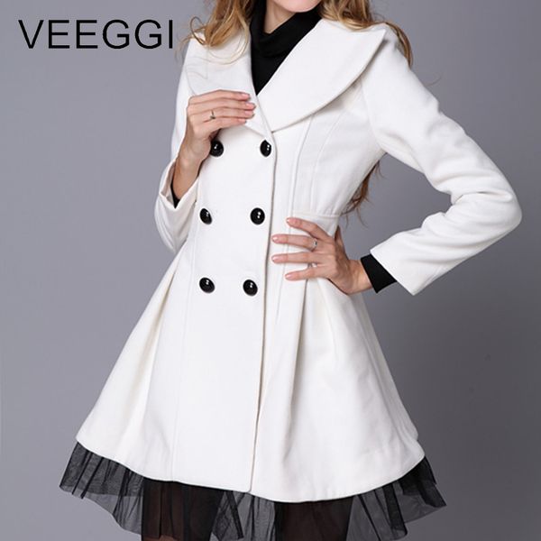 veeggi 2019 women wool blends coat turn-down collar double breasted solid long sleeve spliced lace cotton coat 1811076, Black
veeggi 2019 women wool blends coat turn-down collar double breasted solid long sleeve spliced lace cotton coat 1811076, Black