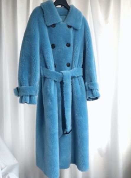 new real sheep shearing coat women wool jacket natural fur coat with fur belt plus size 100cm longer f1201, Black
new real sheep shearing coat women wool jacket natural fur coat with fur belt plus size 100cm longer f1201, Black
