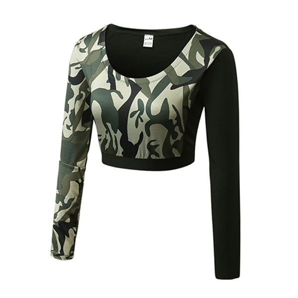 2020 camouflage long sleeve sport women yoga shirt patchwork elastic fitness running workout clothes 3, White;red
2020 camouflage long sleeve sport women yoga shirt patchwork elastic fitness running workout clothes 3, White;red