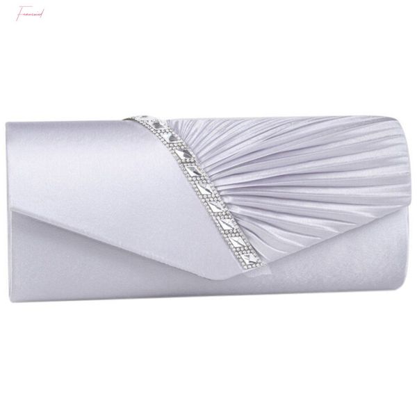 tftp ladies diamond ruffle party prom bridal evening envelope clutch bag