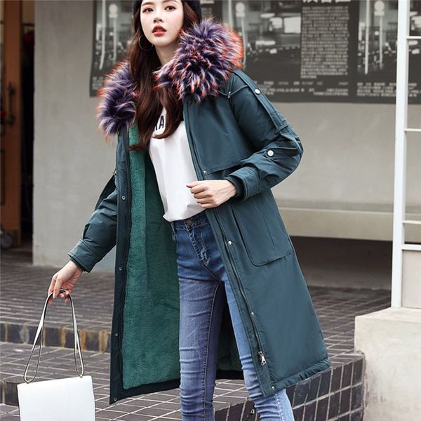 women's down & parkas large fur collar jacket fashion outerwear long sleeve hooded duck cotton padded pockets coats n14, Black
women's down & parkas large fur collar jacket fashion outerwear long sleeve hooded duck cotton padded pockets coats n14, Black