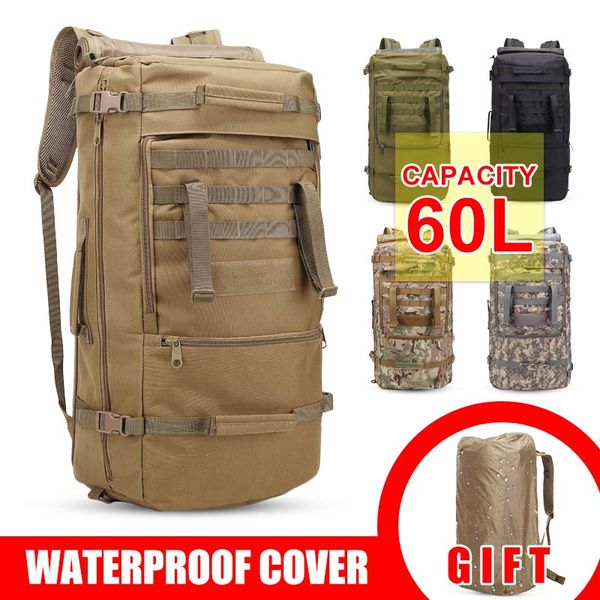 60l large tactical backpack men handbag outdoor hiking travel backpacks camping 3d rucksack bags with waterproof cover
60l large tactical backpack men handbag outdoor hiking travel backpacks camping 3d rucksack bags with waterproof cover